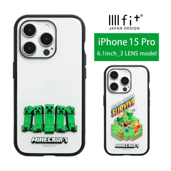 iPhone15Pro ケース クリア マインクラフト Minecraft IIIIfit Clea...