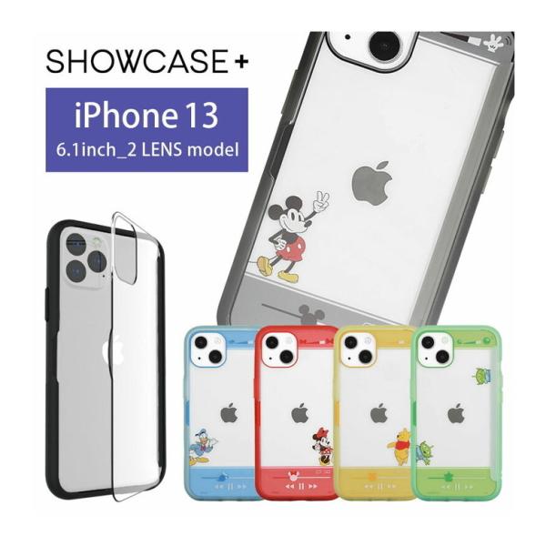 スマホケース iPhone13 ディズニー クリア SHOWCASE+ 写真やメモが挟める iPho...