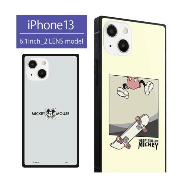 iPhone13 ケース ディズニー ガラス スクエア ミッキー 携帯ケース アイフォン13 ケース...