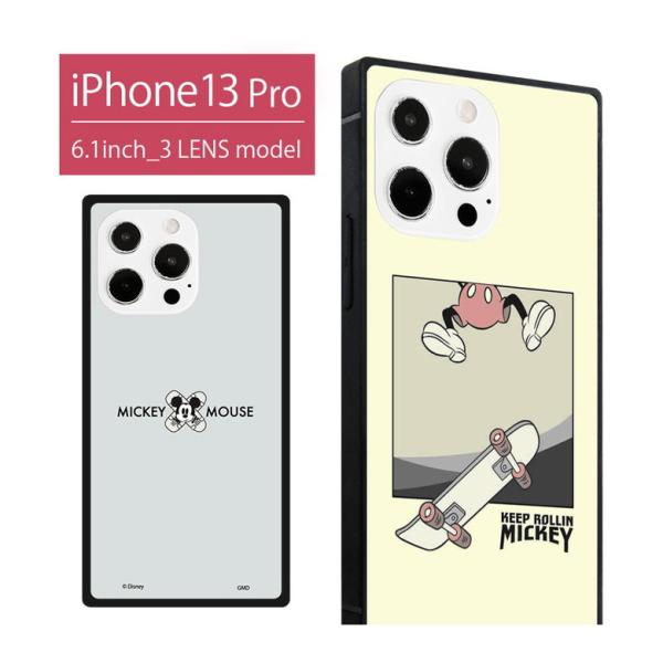 iPhone13 Pro ケース ディズニー ガラスケース スクエア iPhone 13pro アイ...