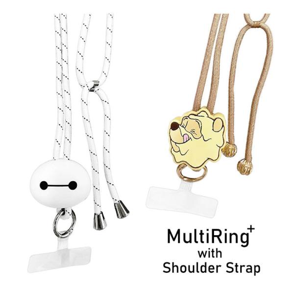 マルチリングプラス ストラップセット ディズニーキャラクター マスコット付き スマホショルダー 落下...