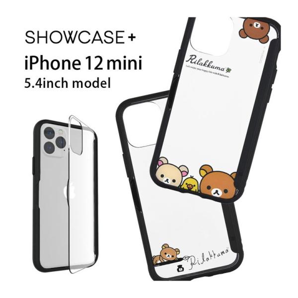 iPhone12 mini ケース リラックマ SHOWCASE+ クリア 写真やメモが挟めるケース...