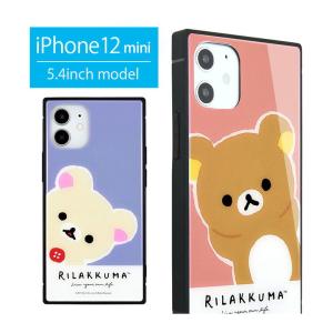 iPhone12 mini ケース リラックマ ガラス スクエア iPhone 12mini アイフォン12 mini ケース コリラックマ grc-262｜monomode