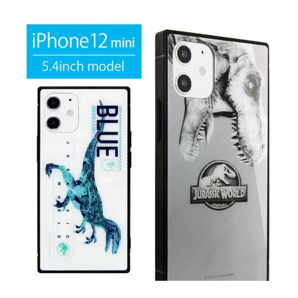 iphone12 mini ケース ガラス スクエア ジュラシックワールド iPhone 12min...