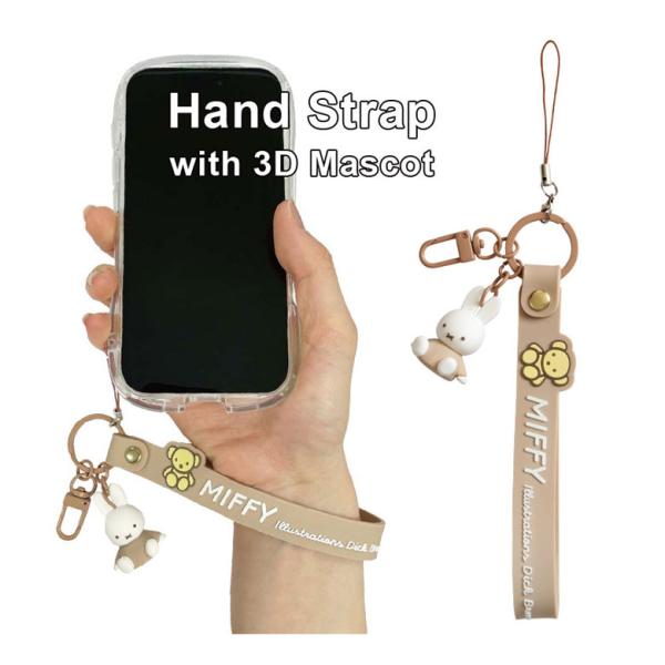 スマホストラップ 手首 ハンドストラップ ミッフィー スマホ 携帯 ストラップ 落下防止  mf-5...