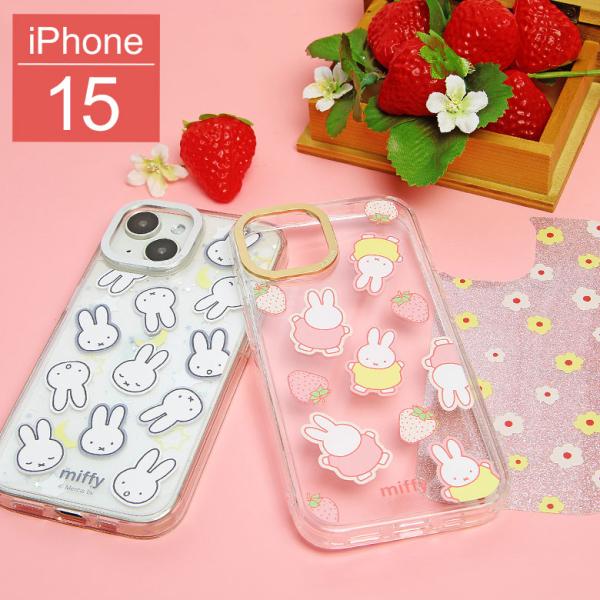 iPhone15 ケース ミッフィー Camera Frame クリアケース ソフトカバー インナー...