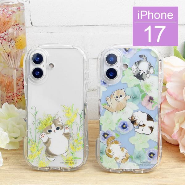 iPhone17 ケース mofusand×日比谷花壇 クリスタルクリアケース 透明 ソフトカバー ...