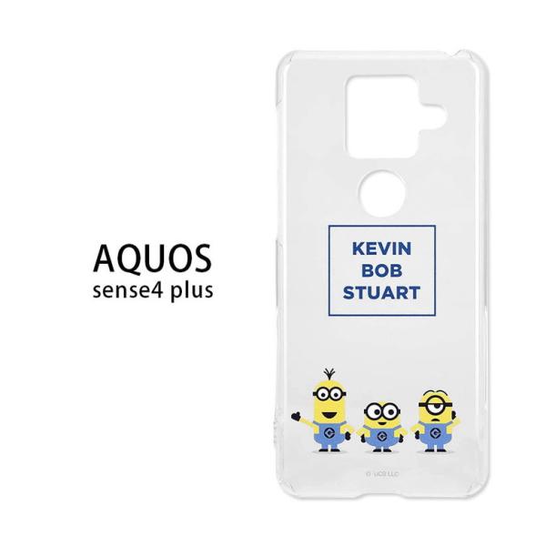 aquos sense4 plus ケース クリア ミニオンズ アクオス SH-M16 クリア ハー...
