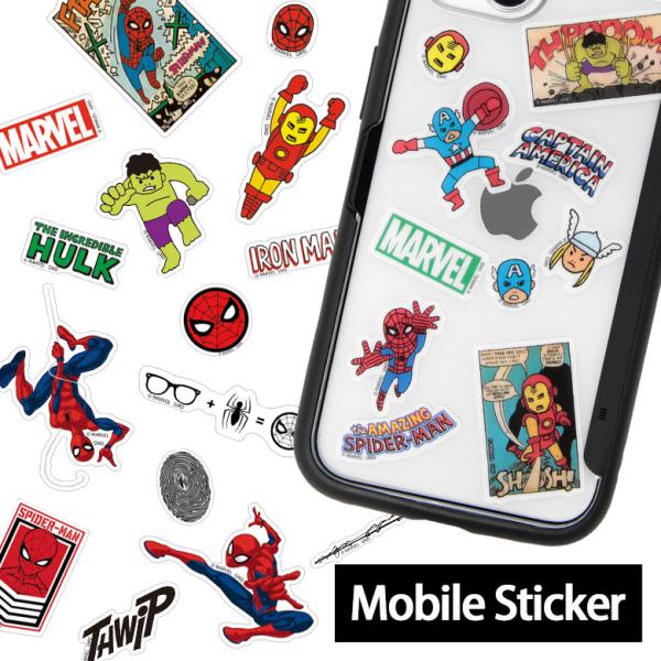 ステッカー キャラクター マーベル MARVEL モバイルステッカー デコレーションシール mv-2...