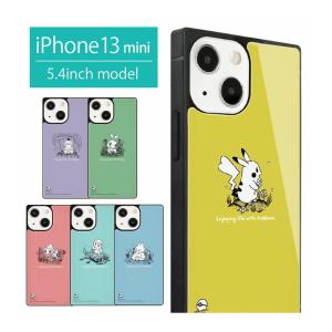iPhone13 mini ケース ポケットモンスター ガラス スクエア iPhone12 mini アイフォン13 ミニ ケース   poke-742
