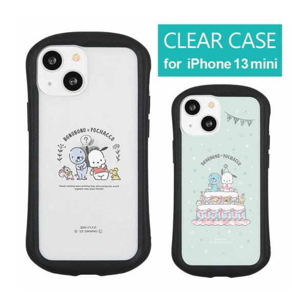 iPhone13 mini ケース ぼのぼの×ポチャッコ クリア 12mini iPhone13mi...