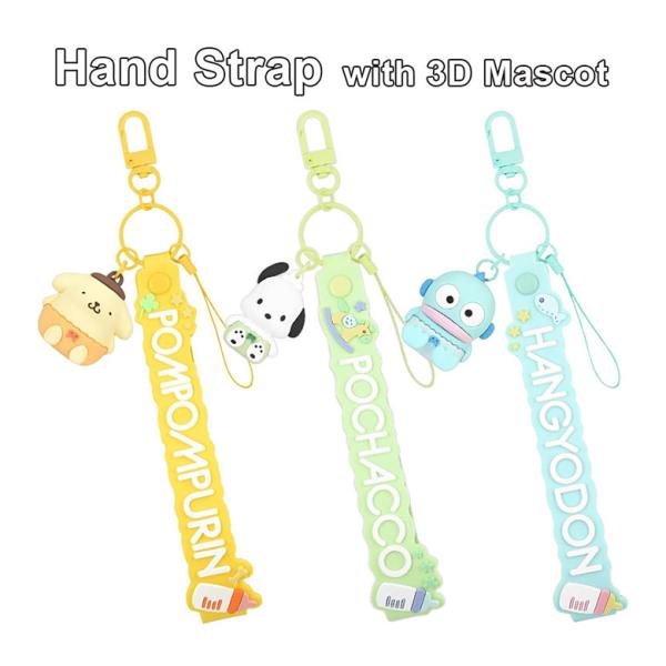 スマホストラップ 手首 ハンドストラップ サンリオキャラクターズ 3Dマスコット付き スマホ 携帯 ...