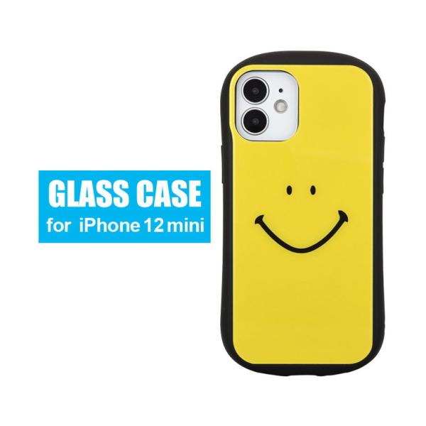 iPhone12 mini ケース スマイリー・フェイス ガラス 携帯ケース スマホケース iPho...