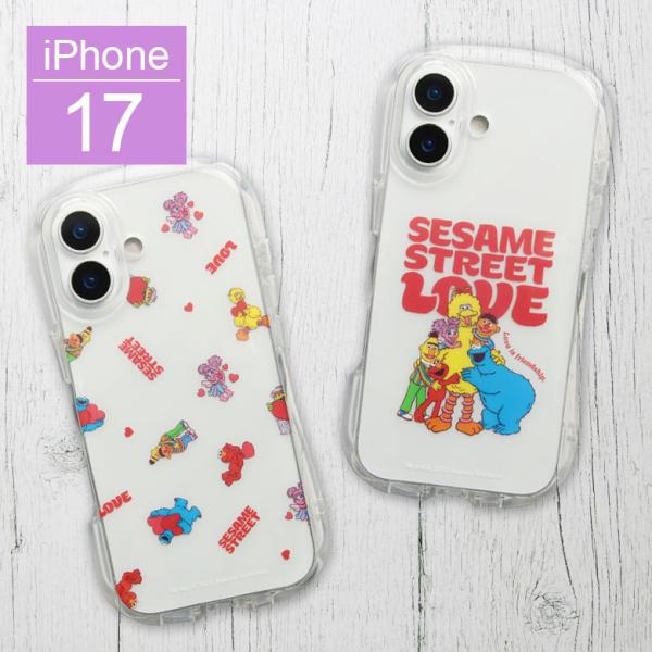 セサミストリート iPhone17 クリアケース 透明 TPU ソフトカバー クリスタルクリア 衝撃...