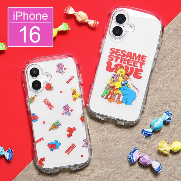 iPhone16 ケース セサミストリート クリスタルクリアケース ソフトTPUカバー 透明 耐衝撃...