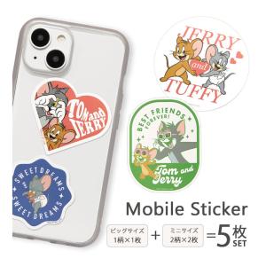 ステッカー シール 5枚セット トムとジェリー ステッカー デコレーション モバイルステッカー ミニサイズ グッズ トム ジェリー タフィー かわいい 耐水｜monomode