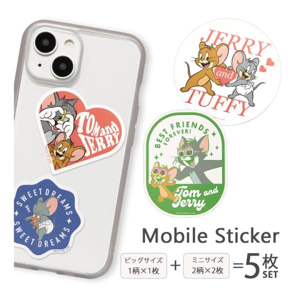 ステッカー シール 5枚セット トムとジェリー ステッカー デコレーション モバイルステッカー ミニ...