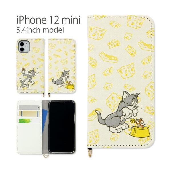 iPhone12 mini ケース トムアンドジェリー 手帳型 手帳 アイフォン12 ミニ iPho...