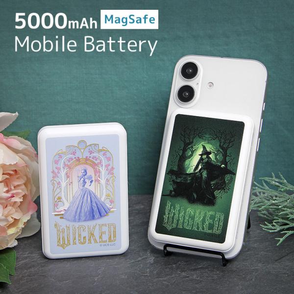 WICKED MagSafe モバイルバッテリー 5000mAh ワイヤレス ケーブル どちらでも充...