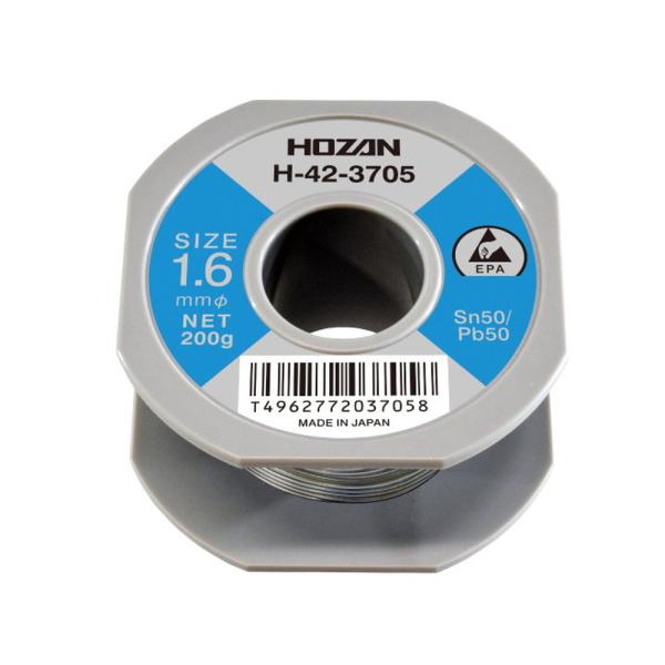 ホーザン HOZAN ハンダ スズ50% 鉛50% 重量200ｇ 長さ13ｍ 線径1.6ｍｍΦ H-...