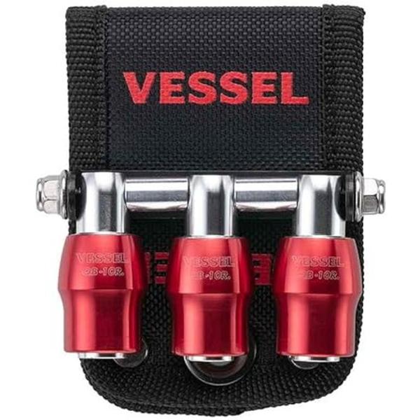 VESSEL(ベッセル) クイックキャッチャー 3連ビットホルダー レッド QB-10B3R