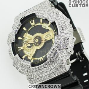 G-SHOCK ジーショック カスタム メンズ 腕時計 GA-110 GA110 GB-1A カスタム スワロフスキーキュービックジルコニア ブランド保証付 CROWNCROWN GA110-062