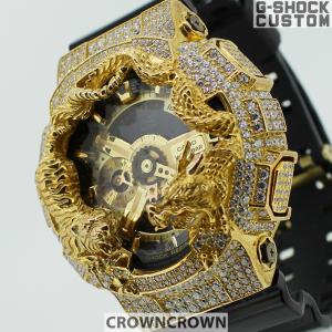 G-SHOCK ジーショック カスタム メンズ 腕時計 GA-110 GA110 GB-1A カスタム 龍 虎 ドラゴン タイガー ベゼル CROWNCROWN GA110-070