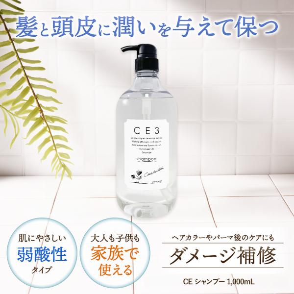 シャンプー CE3 1,000ml ノンシリコン サロン専売 弱酸性 ダメージ補修 セラミド配合 高...