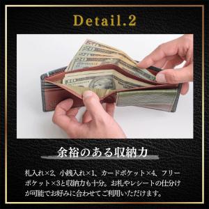 財布 メンズ 二つ折り 本革 イタリアンレザー...の詳細画像3