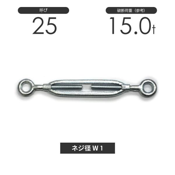 枠式ターンバックル アイ&amp;アイ メッキ 呼び25