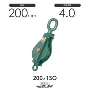 3H スリーエッチ 強力型滑車 2車スナッチ(ベケット付)フック型 100x2S