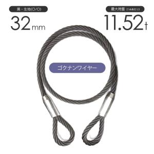 国産品　ケーブルレイドロープ　2本セット ゴクナンワイヤー ワイヤー 加工販売 両アイロック加工 黒(O/O) 18mm メンテナンス