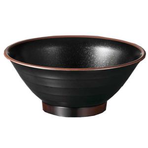 天目釉縁花弁鉢 (未使用 新品同様) 国際化工 マルケイ 天目・黒釉 うどん鉢 大 天目 A92 TN メラミン食器