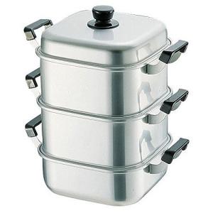 アカオ アルミ 角型蒸器33cm 一重（蒸し器・蒸し鍋） : モノタス業務用