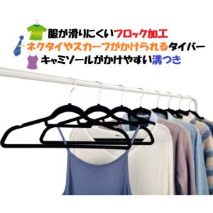 大量50本 ノンスリップハンガー ブラック 黒...の詳細画像1