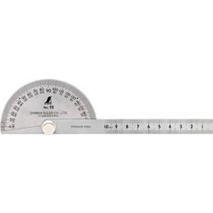 シンワ プロトラクター ステン NO．19 Φ90 竿目盛10cm 62499