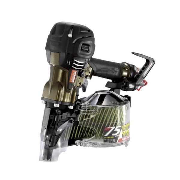 【限定色】MAX　HN-75N4(D)-Aオリーブ　高圧釘打機 スーパーネイラ (38〜75mm釘に...