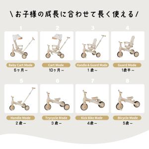 子供用三輪車 8in1 手押し棒付き 6ヶ月〜...の詳細画像1