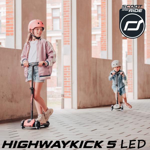 スクート＆ライド ハイウェイキック5 LED 乗用玩具 5歳から大人まで 3段階長さ調節 SCOOT...