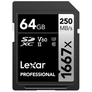 Lexar Professional 1667x SDXCカード 64GB UHS-II カード SILVER シリーズ SDカード 高速転送 4K 動画対応 速度V60ビデオスピード プロフェッショナルユーザー