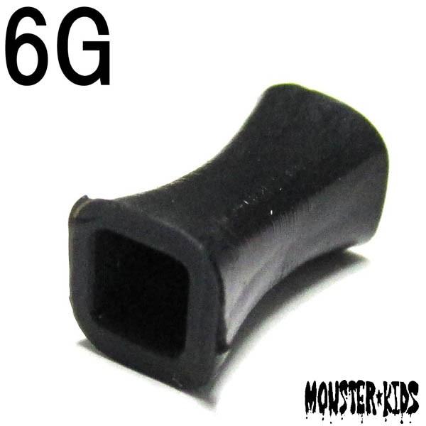 ボディピアス 6G スクエア(四角：正方形) シリコンソリッドダブルフレアアイレット (4.0mm)...