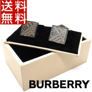 バーバリー BURBERRY 高級 カフス チェック柄 真鍮  ブロス