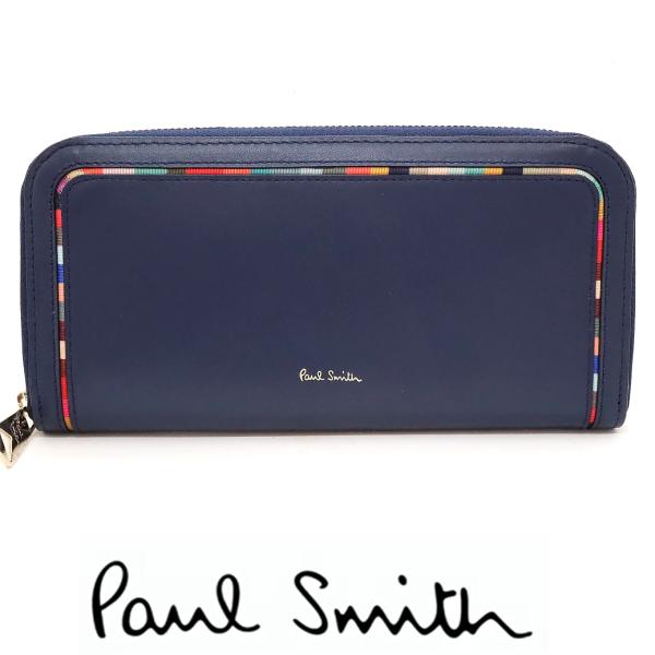 ポールスミス Paul Smith 長財布 ラウンドファスナー スワローインセットストライプ 正規品...