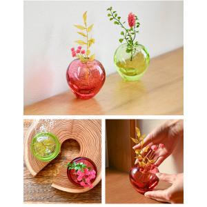 津軽びいどろ りんごの一輪挿し 伝統工芸品 日...の詳細画像5