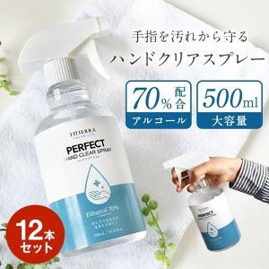 アルコール70% ハンドクリアスプレー 除菌スプレー 500ml ウイルス対策 感染予防 保湿 無香料 洗浄液 除菌 消毒液  P-SPRAY12