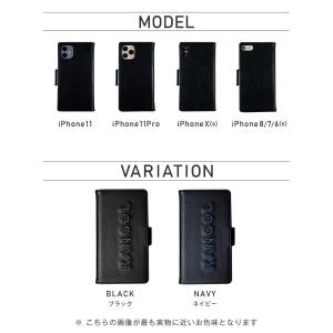 KANGOL 刺繍ロゴ 手帳型 iPhoneケ...の詳細画像1
