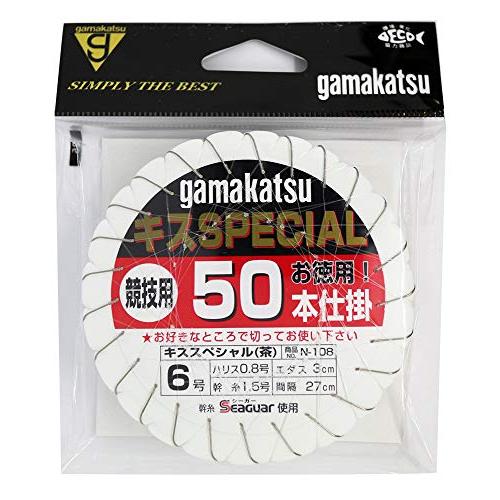 がまかつ(Gamakatsu) キススペシャル 茶50本仕掛 N108 6-0.8.