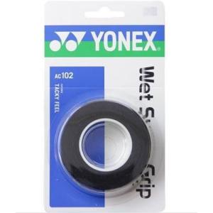 ヨネックス(YONEX) テニス バドミントン グリップテープ ウェットスーパーグリップ(3本入) ブラック AC102