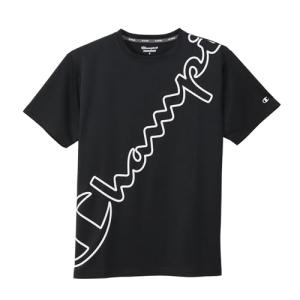 [チャンピオン] Tシャツ 半袖 丸首    速乾 UVカット グラフィックロゴ  Tシャツ メンズ C3-ZS307 ブラックM｜montaukonline