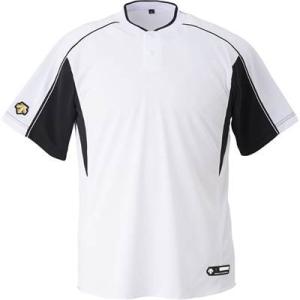 DESCENTE(デサント) 野球 2ボタンベースボールシャツ DB104B ホワイト×ブラック×ブラック(SWBK) S｜montaukonline